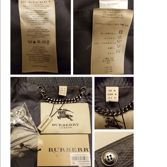 SOLD !!!!!!! Burberry London Steel Gray Jacket NWT - Picture 7 of 8